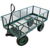 Chariot de jardin à mailles amovibles Côtés convertibles Chariot à outils pour le bois de chauffage Chariot utilitaire à plat en métal Outils agricoles personnalisables OEM