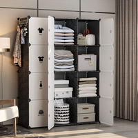 Armoire à vêtements moderne en plastique garde-robe économique de chambre à coucher pour la maison ou l'appartement pour le stockage d'atelier