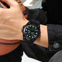 Montre pour homme en silicone souple, étanche, avec alarme, date, montre numérique pour homme, montre de sport multifonctionnelle pour homme