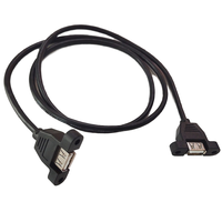 Cable de Extensión USB 2.0 Hembra a Hembra con Conductor de Cobre Puro, Revestimiento de PVC y Blindaje Trenzado - Montaje en Panel para Cámara y Computadora