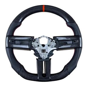 Volante Deportivo de Cuero Perforado de Alta Calidad en Fibra de Carbono Real para Ford <span class=keywords><strong>Mustang</strong></span> GT 2005 2006 <span class=keywords><strong>2007</strong></span> 2008 2009 - Product Image 4