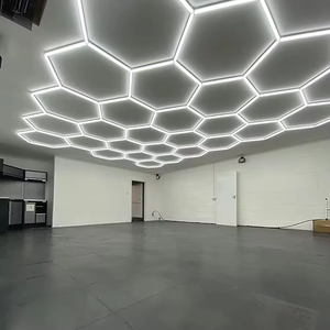 Etop Hexagrid, plafonnier LED hexagonal professionnel à tension large bande 110V 220V, connectable, pour garage, <span class=keywords><strong>atelier</strong></span>, salle de sport - Product Image 1
