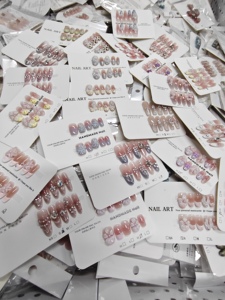 Uñas Postizas Hechas a Mano de Alta Calidad, Descuento por Tiempo Limitado, Uñas Postizas de Lujo con Estética de Punta Francesa y Ojo de Gato - Product Image 1