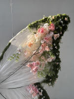 Bunga Organza Buatan Tangan Besar, Bunga Kupu-kupu Raksasa untuk Dekorasi Latar Belakang Pernikahan, Indoor & Outdoor