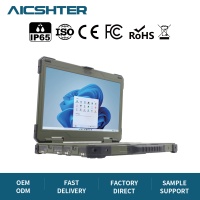 Volledig robuuste 15,6 inch laptop RS422 seriële groene IP65 aangepaste poorten voor mijnbouwonderzoek Wi-Fi 6 Bluetooth 5.2 Windows 11