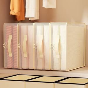 बेडरूम की अलमारी के लिए सांस लेने योग्य कपड़े भंडारण बैग संगठन वर्ग मौसमी रजाई बिस्तर दराज भंडारण बॉक्स हैंडल - Product Image 2