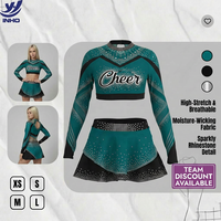 Uniforme de Animadoras Directo de Fábrica, Logotipo Personalizado, Nombre y Número, Sublimación, Spandex Transpirable para Equipos, Precio al por Mayor