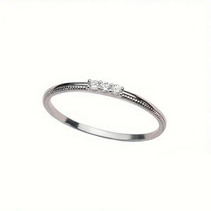 Anello da Donna T0543 in Oro Massiccio 18K con Diamante Taglio Brillante Rotondo Colore G Naturale, Anello di Fidanzamento Minimalista - Product Image 6