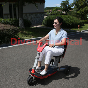 Manufacturer Price <strong>Three</strong>-<strong>wheeled</strong> Mobility Rollator <strong>Walker</strong> for Elderly Manual Transport Car Folding Electric Scooter - Product Image 6