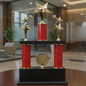 Trofeo o premio de metal grande de primera calidad, ideal para oficinas, eventos, escuelas, universidades y torneos de campeonato. - Product Image 1