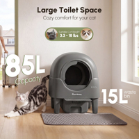 Litière pour chat 85L Energy Smart Sensor, désodorisation sans odeur, moteur silencieux, anti-pincement, autonettoyante, nettoyage facile, automatique