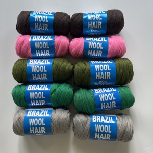 Fil à tricoter en polypropylène naturel vert, rouge vin, <span class=keywords><strong>blond</strong></span>, 70g, en vrac, laine brésilienne, fil à cheveux à trame simple pour tressage - Product Image 6