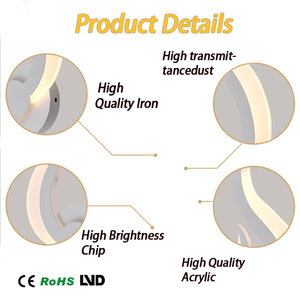 Moderna lampada <span class=keywords><strong>da</strong></span> parete a <span class=keywords><strong>LED</strong></span> 12W camera <span class=keywords><strong>da</strong></span> letto per interni Hotel soggiorno corridoio decorazione artistica fiamma a forma di fiamma acrilico <span class=keywords><strong>Applique</strong></span> muro - Product Image 6