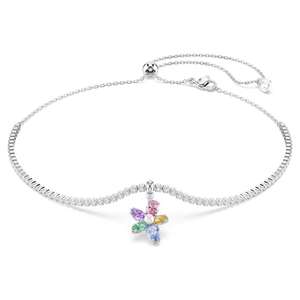 Collier <span class=keywords><strong>Ariana</strong></span> Grande x Neck Necklace Flowers, fleurs scintillantes, bijoux pour femmes, cadeau livré avec un coffret cadeau - Product Image 1