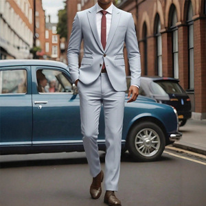 Completo Formale Casual <span class=keywords><strong>in</strong></span> <span class=keywords><strong>Lino</strong></span>, Abito da <span class=keywords><strong>Uomo</strong></span> <span class=keywords><strong>in</strong></span> <span class=keywords><strong>Lino</strong></span>, Abito da Cerimonia Argento e Pantaloni Lunghi, Completo da Sera Due Pezzi - Product Image 5