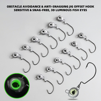 Hameçons de pêche 3D lumineux à œil de poisson, têtes jigging 3.5g 5g 7g 10g, hameçons Ned Rig pour la pêche au bar et au crappie, leurres souples