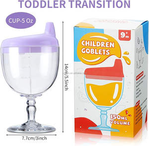 Vasos de Vino <span class=keywords><strong>para</strong></span> Bebés, Tazas <span class=keywords><strong>para</strong></span> Bebidas, Botellas de Leche, Copas, Vasos de Vino de Plástico con Tapas <span class=keywords><strong>para</strong></span> Niños Pequeños, Fiestas de Cumpleaños - Product Image 3