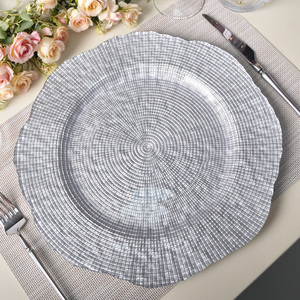 <span class=keywords><strong>Assiettes</strong></span> de présentation vintage 13 pouces or et argent <span class=keywords><strong>en</strong></span> <span class=keywords><strong>verre</strong></span> irrégulier, vente directe usine, pour décoration de mariage - Product Image 3