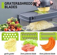 Multifunctionele 15 In 1 Plantaardige Chopper Spiralisator Groentesnijder Container Groentesnijder Hakmolen Voor Tomatenfruit