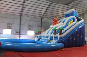 Ngoài trời sân sau trượt nước <span class=keywords><strong>Inflatable</strong></span> trượt nước với hồ bơi nhà sản xuất - Product Image 2