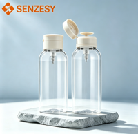 Botol Toner PET Silinder Kosong SENZESY 150ml dengan Cetak Sablon dan Tutup Flip Top untuk Kemasan Lotion, Sampo, Sabun Mandi, dan Kosmetik