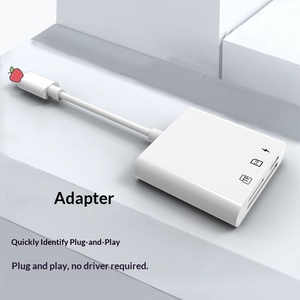 <span class=keywords><strong>Adaptateur</strong></span> de carte mémoire SD/TF haute vitesse compatible avec les iPhones/iPads, pour connexion, matériau ABS - Polyvalent trois-en-un - Product Image 3