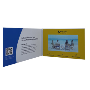 Vente en gros de lecteurs publicitaires A5 en papier, lecteur vidéo musical photo de 7 pouces, livre d'invitation, brochure LCD, carte de vœux vidéo - Product Image 2