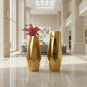 Grand vase de fleurs de luxe pour la décoration de la maison/grand pot de fleurs extérieur en or pot de fleurs <span class=keywords><strong>intérieur</strong></span> de grande taille - Product Image 1