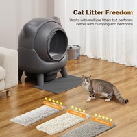 Bac à litière autonettoyant Bac à litière automatique FEELNEEDYO Contrôle des odeurs Robot Conception oreilles de chat 65L Application Surveillance en temps réel