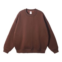 Sweat-shirt à col rond surdimensionné avec logo personnalisé, coton lourd 350 g/m², épaules tombantes, sweat-shirt uni
