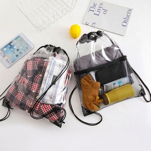 2025 Middle Yellow clear Pvc Waterproof Travel Storage <b>Bag</b> Beach Sport Drawstring <b>Bag</b> Backpack Custom logo - Product Image 4