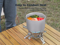 Peralatan Makan Hiking Aluminium Alloy 4-5L Kompor Gas Anodized Anti Lengket Portabel Set Peralatan Masak Outdoor Camping dengan Gagang Lipat
