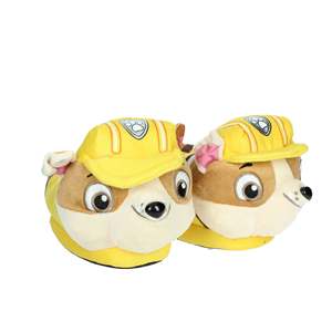 Chaussons d'hiver pour enfants, jaunes, en peluche, motif chien, pour la maison - Product Image 5