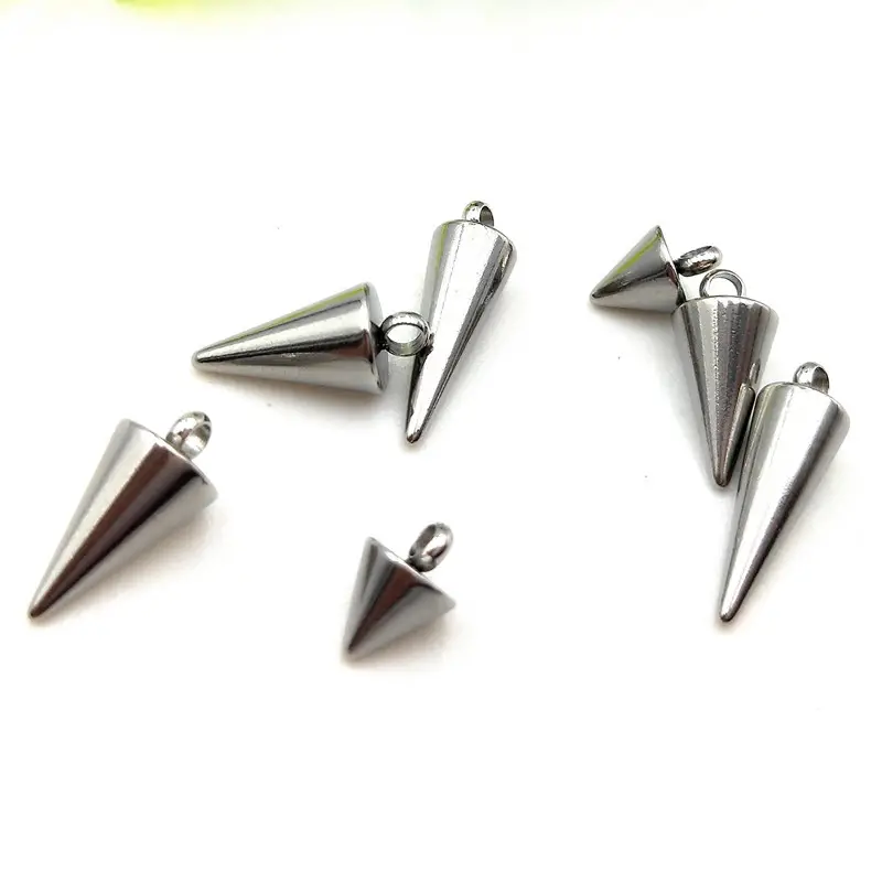 S1170 anting-anting pesona Stainless Steel Spiky Stud kerucut kerucut pesona untuk membuat perhiasan