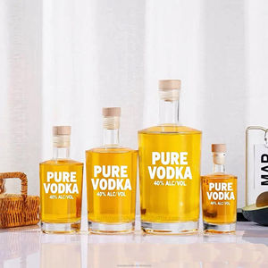 Listo Stock Estilo popular 100mL 200ml 500ml 750ml Vodka Ron <span class=keywords><strong>Mezcal</strong></span> Botellas de licor de vidrio con tapa de corcho - Product Image 4