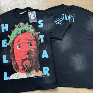 T-shirt Hell Star <span class=keywords><strong>Vintage</strong></span> Lavata a Maniche Corte Unisex Oversize 260g 100% Cotone Lavorato a Maglia Moda Casual Stampa Lettere <span class=keywords><strong>Streetwear</strong></span> - Product Image 3