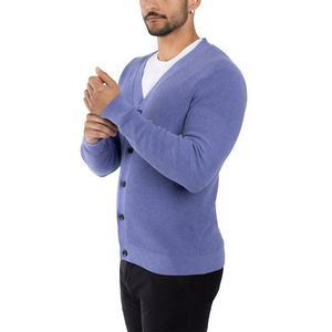 Cardigan décontracté uni personnalisé pour homme, pull tricoté à manches longues, cardigan ouvert sur le devant, vêtement d'extérieur d'hiver, vente en gros - Product Image 3