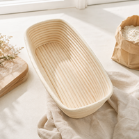 Panier de levage en rotin naturel fait main pour boulangerie au levain et programmes de vente au détail (Marque privée)
