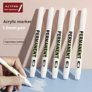 1 Mm Thêm Trắng <span class=keywords><strong>Highlighter</strong></span> Không Thấm Nước Lót Vĩnh Viễn Mực Acrylic Bút Đánh Dấu Cho Nghệ Sĩ - Product Image 2
