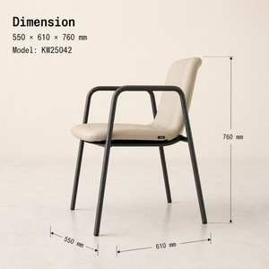 Poland stock Beige PU <b>Chair</b> <b>Cream</b> Neutral Tone Comfortable Versatile Seating Home Interiors Eu fast delivery - Product Image 6