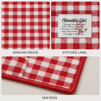 Rot-Weißes Geometrisches Stoff-Tischset Klassische Dekorative Tischmatte für Zuhause, Hochzeit & Bankett Anpassbar