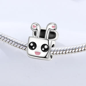 Hot-selling white <b>copper</b> cute earphone beads, original fashion versatile DIY <b>bracelets</b>, accessories, pendants wholesale - Product Image 2