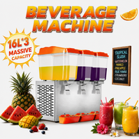 Distributeur de boissons en libre-service pour restaurant, machine à jus à 3 bocaux, distributeur de boissons froides transparent pour hôtel, buffet, restauration