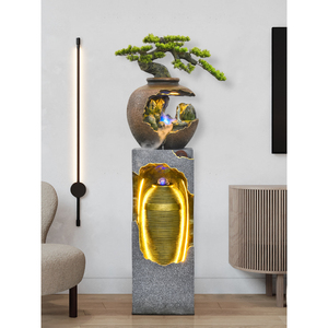 Fontaine cascade en résine pour salon, balcon, bassin à poissons, décoration murale aquatique pour aménagement paysager intérieur et extérieur - Product Image 2
