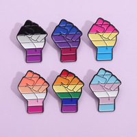 Gros Poing Émail Pin LGBT Arc-En-Geste Coloré Fierté Broche Badge Revers Sac À Dos Chapeau