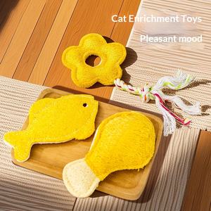 Giocattolo per Cani e Gatti a Forma di Orsetto con Motivo Frutta e Verdura, Resistente ai Morsi, per la Pulizia dei Denti di Gattini e Gatti di Piccola Taglia, Giocattolo Autoregolante per Cuccioli - Product Image 1