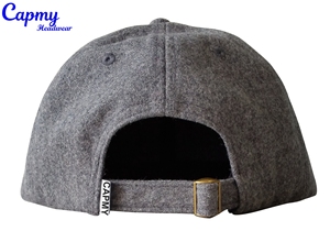 100% grey Melton len pha trộn mũ thêu Màu Đỏ Logo Snapback mũ, dây đeo da trống trở lại mũ tùy chỉnh Mũ len người đàn ông - Product Image 5