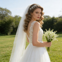 Robe de mariée élégante en dentelle avec appliques, col en V, sans manches, en tulle, longueur au sol