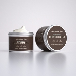 Custom Body Lotion <b>Aluminum</b> Jars Private Label Packaging Screw Cap 250-360ml Capacity Refillable Moisturizer <b>Containers</b> Cream - Product Image 3