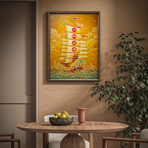 Ilustración <span class=keywords><strong>de</strong></span> un Barco <span class=keywords><strong>de</strong></span> <span class=keywords><strong>Vela</strong></span> Antiguo, Obra <span class=keywords><strong>de</strong></span> Arte en Latón con Paisaje Marino, Diseño Original con Marco <span class=keywords><strong>de</strong></span> Espiga y Tenón, Tamaños Personalizados Directo <span class=keywords><strong>de</strong></span> Fábrica - Product Image 2